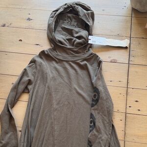 nununu Brown Hooded Long Sleeve Kids Dress